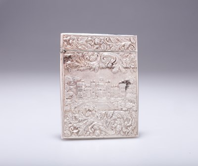 Lot 354 - AN EARLY VICTORIAN SILVER CASTLE-TOP CARD CASE