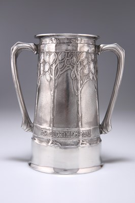 Lot 722 - DAVID VEASEY FOR LIBERTY & CO, A TUDRIC PEWTER LOVING CUP