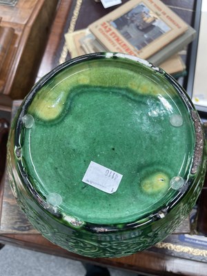 Lot 1030 - A CHINESE GREEN-GLAZED GINGER JAR AND COVER, CIRCA 1900