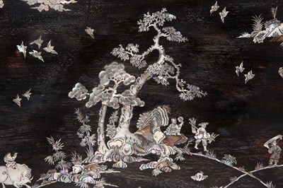 Lot 143 - A 19TH CENTURY CHINESE MOTHER-OF-PEARL INLAID PANEL