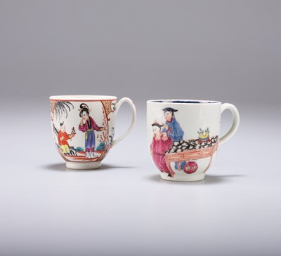 Lot 82 - TWO WORCESTER POLYCHROME COFFEE CUPS