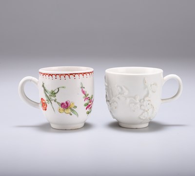 Lot 108 - TWO BOW PORCELAIN COFFEE CUPS