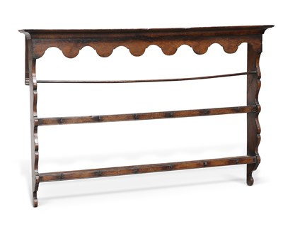 Lot 1236 - A GEORGIAN OAK PLATE RACK