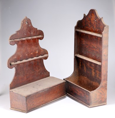 Lot 829 - TWO 19TH CENTURY SCUMBLED PINE SPOON RACKS