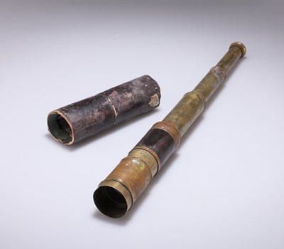 Lot 689 - A 19TH CENTURY BRASS-MOUNTED FOUR-DRAWER TELESCOPE, SIGNED S & B SOLOMONS, 39 ALBEMARLE ST., LONDON