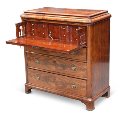 Lot 791 - A 19TH CENTURY CONTINENTAL MAHOGANY BUTLER'S CHEST