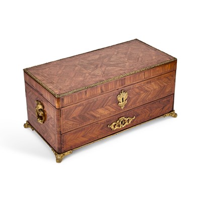 Lot 738 - A NAPOLEON III GILT METAL-MOUNTED KINGWOOD JEWELLERY BOX