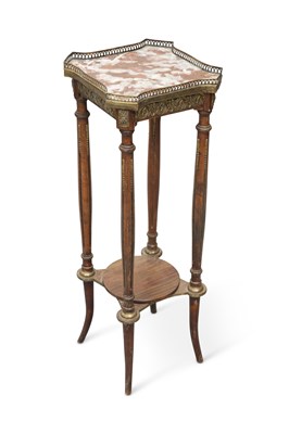Lot 1271 - A FRENCH MARBLE-TOPPED AND GILT METAL-MOUNTED STAND