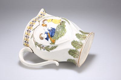 Lot 30 - A PEARLWARE JUG MOULDED WITH SCENES REPRESENTING 'MISCHIEVOUS SPORT' AND 'SPORTING INNOCENCE'