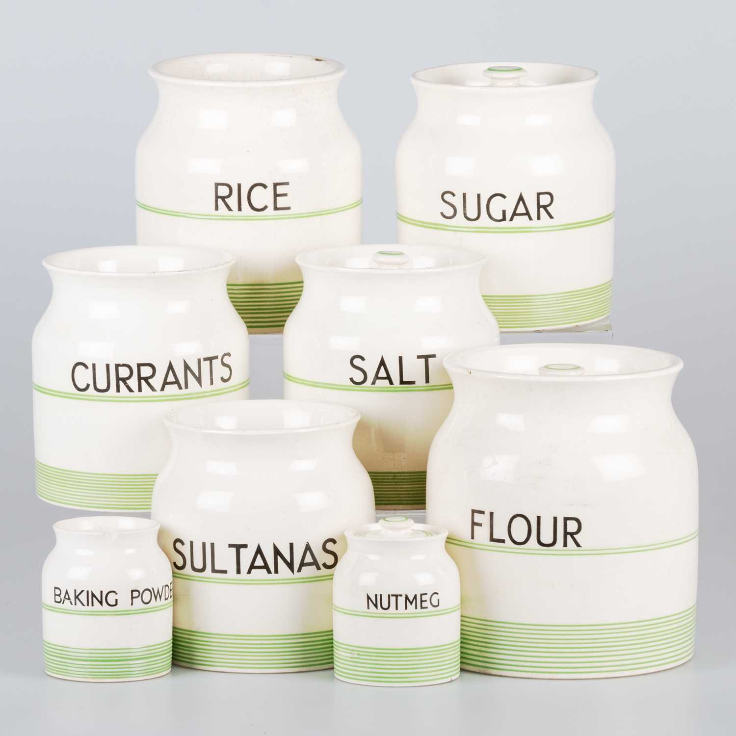 Lot 1014 - A GROUP OF 'KLEEN KITCHEN WARE' CERAMIC STORAGE JARS, CIRCA 1940S