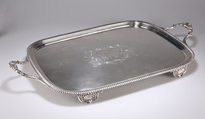 Lot 316 - A GEORGE III SILVER TWO-HANDLED TRAY