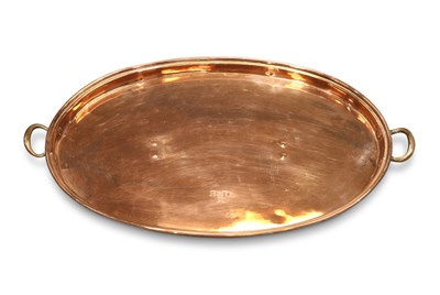 Lot 180 - A 19TH CENTURY COPPER TWO-HANDLED TRAY