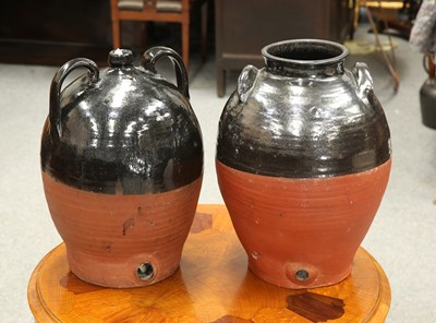 Lot 34 - TWO LARGE STONEWARE CROCKS