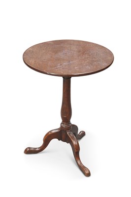 Lot 1270 - A GEORGE III OAK TRIPOD TABLE