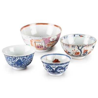 Lot 1078 - FOUR CHINESE BOWLS, 18TH CENTURY