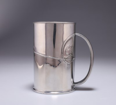 Lot 184 - A LIBERTY & CO TUDRIC PEWTER TANKARD, DESIGNED BY ARCHIBALD KNOX