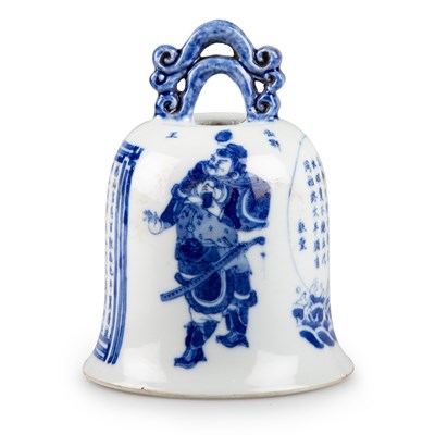 Lot 110 - A CHINESE BLUE AND WHITE BELL