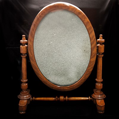 Lot 710 - A VICTORIAN BEECH TOILET MIRROR