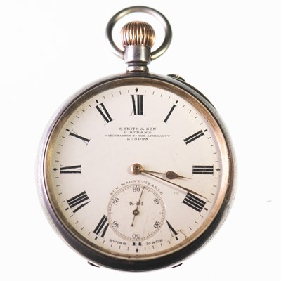 Lot 1182 - A SILVER OPEN-FACE POCKET WATCH