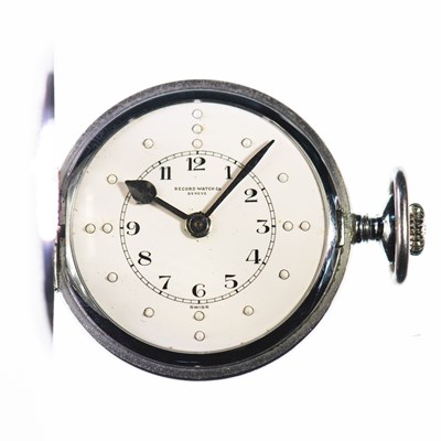 Lot 1181 - A STEEL FULL RECORD HUNTER BRAILLE POCKET WATCH