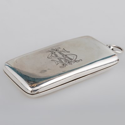 Lot 1130 - A GEORGE V SILVER SOVEREIGN AND CALLING CARD CASE COMBINATION
