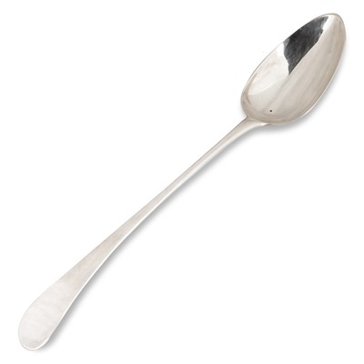 Lot 403 - A GEORGE III SILVER BASTING SPOON