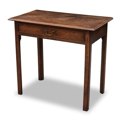 Lot 724 - A GEORGE III OAK SIDE TABLE