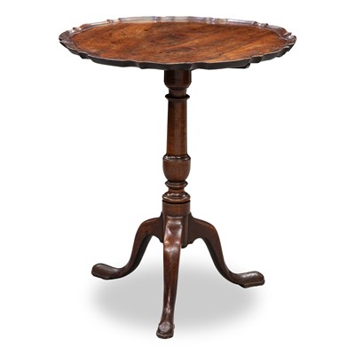 Lot 708 - A GEORGE III MAHOGANY TILT-TOP TRIPOD TABLE