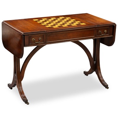 Lot 718 - A REGENCY STYLE INLAID MAHOGANY GAMING TABLE