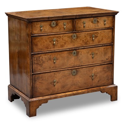 Lot 786 - A GEORGE I WALNUT CHEST OF DRAWERS