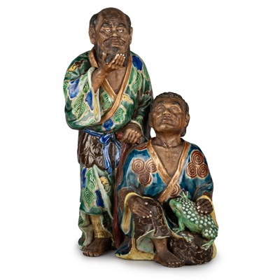 Lot 112 - A KUTANI FIGURE GROUP, MEIJI PERIOD