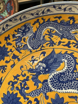 Lot 1022 - A CHINESE 'DRAGON' DISH