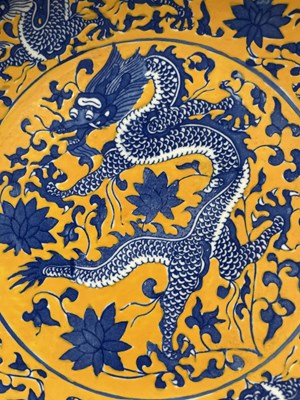 Lot 1022 - A CHINESE 'DRAGON' DISH