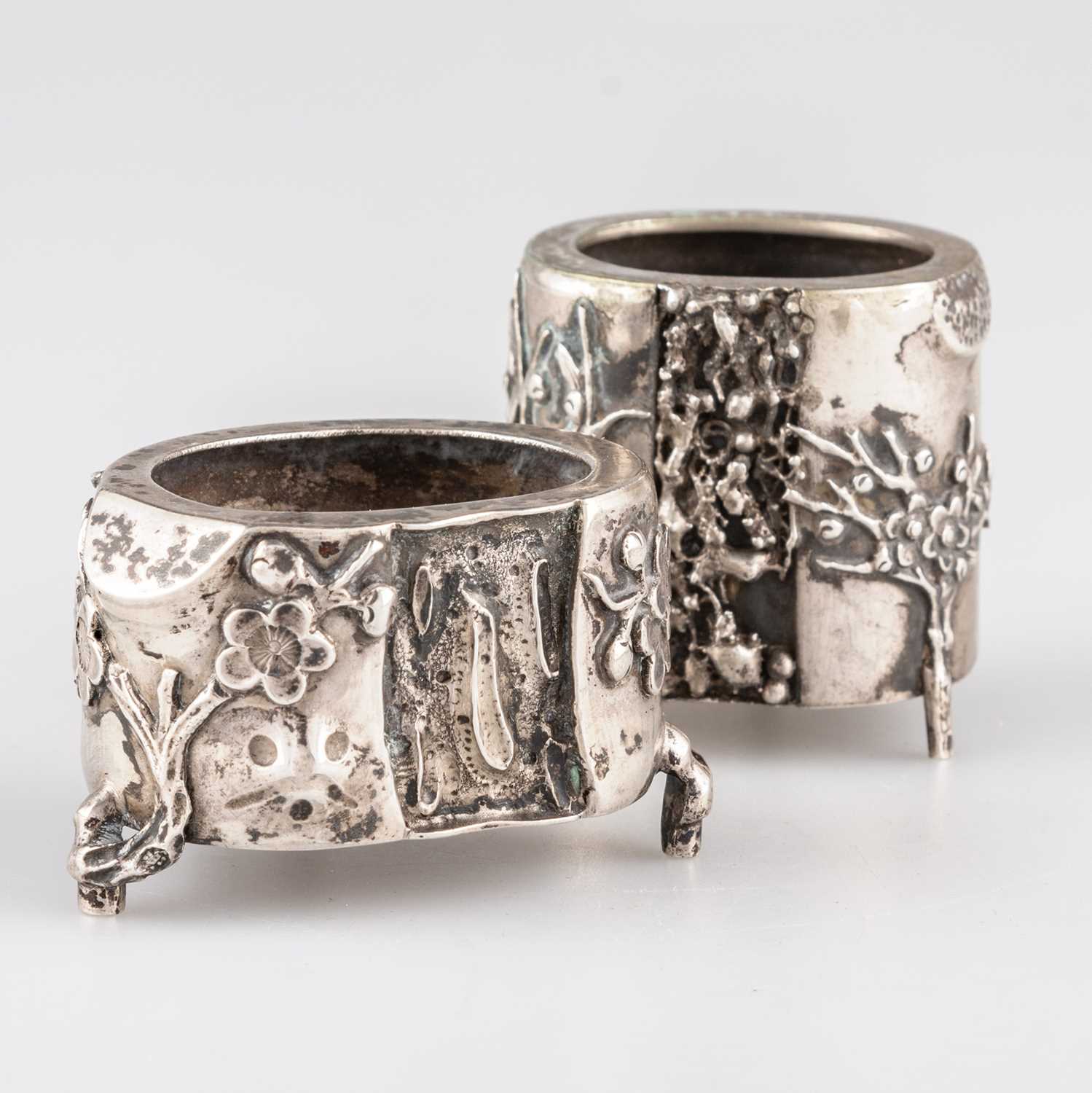 Lot 347 - TWO CHINESE SILVER SALTS