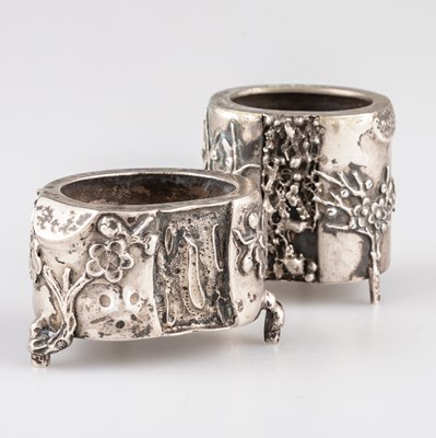 Lot 347 - TWO CHINESE SILVER SALTS