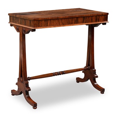 Lot 699 - A REGENCY ROSEWOOD SIDE TABLE