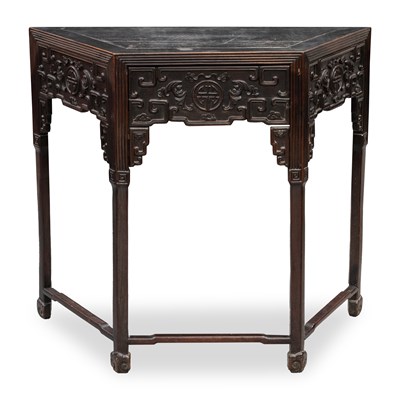 Lot 767 - A CHINESE HARDWOOD CONSOLE TABLE, QING DYNASTY