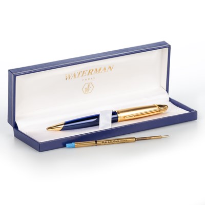 Lot 514 - A WATERMAN EDSON SAPPHIRE BLUE BALLPOINT PEN