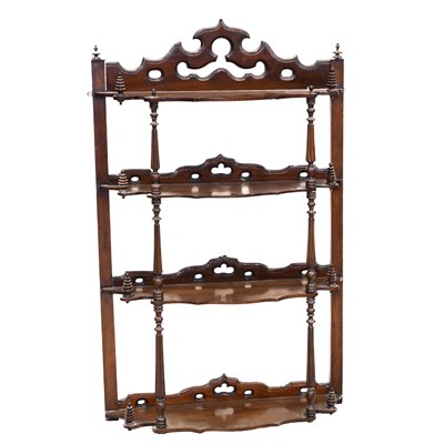 Lot 653 - A SET OF VICTORIAN WALNUT HANGING SHELVES