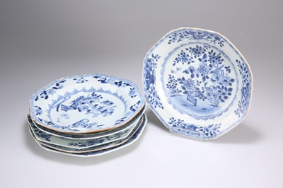 Lot 84 - SIX CHINESE BLUE AND WHITE PLATES, 18TH/19TH CENTURY