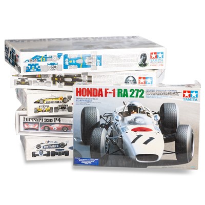 Lot 1004 - FIVE TAMIYA MODEL KIT RACING CARS