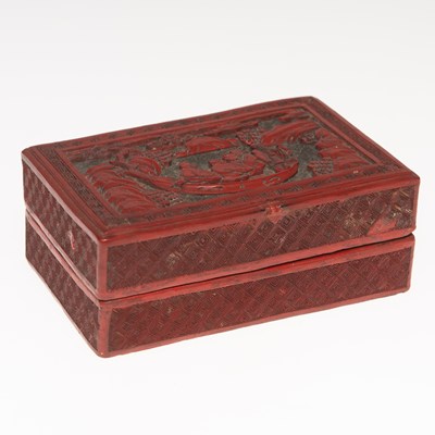 Lot 141 - A CHINESE CINNABAR LACQUER BOX, QING DYNASTY