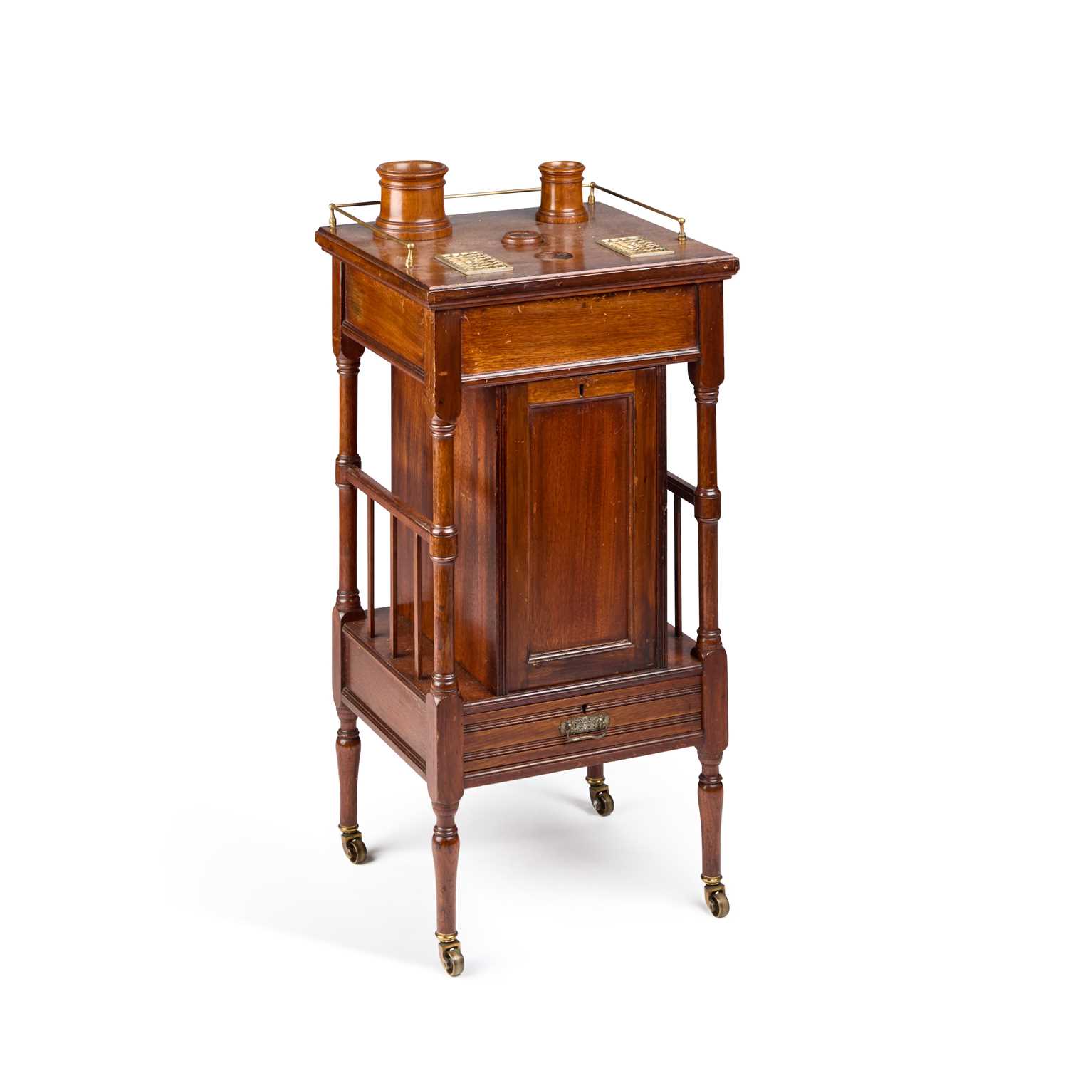 Lot 1012 - A LATE VICTORIAN WALNUT SMOKER'S CABINET