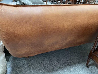 Lot 701 - A CONTEMPORARY TAN LEATHER SOFA