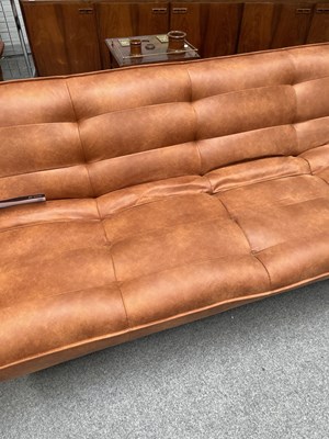 Lot 701 - A CONTEMPORARY TAN LEATHER SOFA