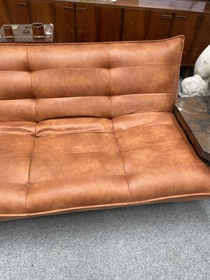 Lot 701 - A CONTEMPORARY TAN LEATHER SOFA