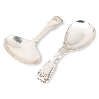 Lot 391 - TWO 19TH CENTURY SILVER CADDY SPOONS