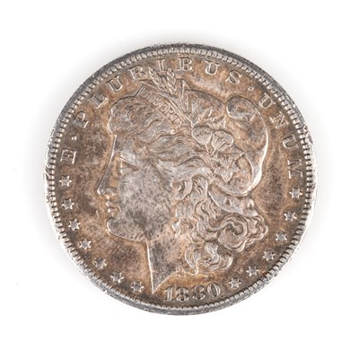 Lot 4 - A USA CARSON CITY MORGAN SILVER DOLLAR, 1880