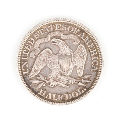Lot 14 - A USA SEATED LIBERTY SILVER HALF DOLLAR, 1869