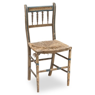 Lot 675 - A REGENCY PAINTED FAUX-BAMBOO CHAIR